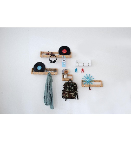 Garderobenleiste 63cm Massiv Bambus farbe in Espresso -...