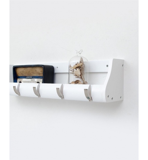 Garderobenleiste 50cm Massiv Bambus weiss - FSC...