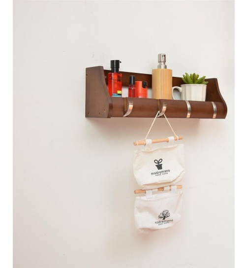 Garderobenleiste 50cm Massiv Bambus farbe in Espresso -...