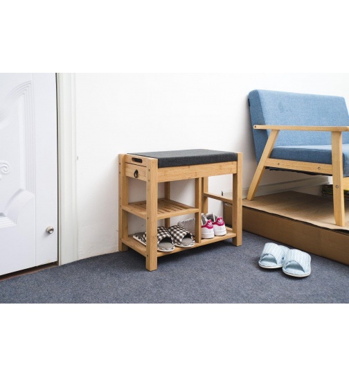 Sitzbank massiv Bambus (FSC zertifiziert) mit Schubk. und...