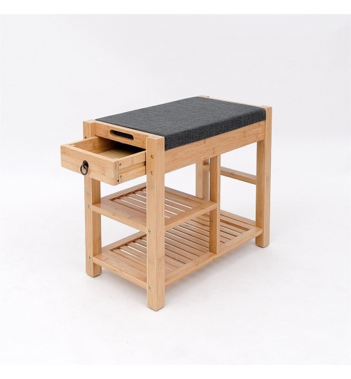 Sitzbank massiv Bambus (FSC zertifiziert) mit Schubk. und...