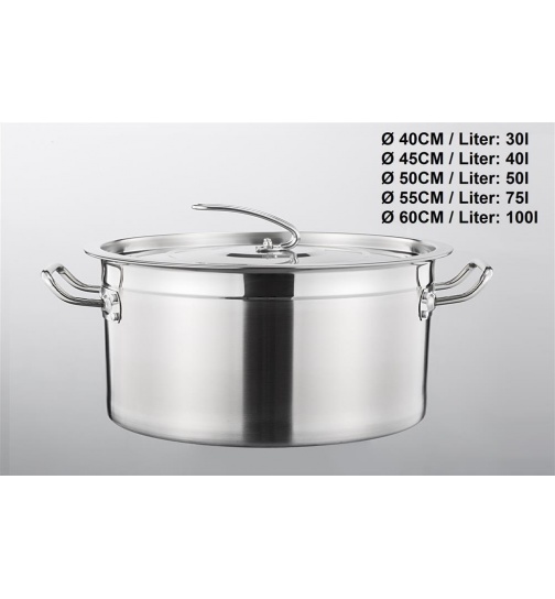 Gastronomie Topf Kochtopf aus Edelstahl in 5 Gren...