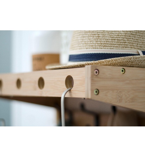 Wandgarderobe Massiv Bambus - FSC Zerifikat - Espresso -...