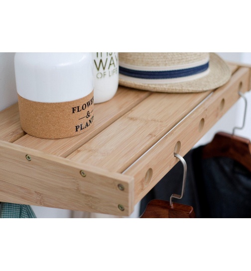 Wandgarderobe Massiv Bambus - FSC Zerifikat - Espresso -...