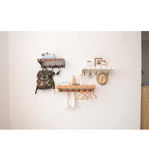 Wandgarderobe Massiv Bambus - FSC Zerifikat - Espresso -...