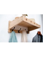 Wandgarderobe Massiv Bambus - FSC Zerifikat - Espresso - mit 6 Metallhaken