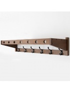 Wandgarderobe Massiv Bambus - FSC Zerifikat - Espresso - mit 6 Metallhaken