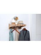 Wandgarderobe Massiv Bambus - FSC Zerifikat - Espresso - mit 6 Metallhaken