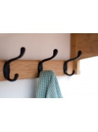 Wandgarderobe Massiv Bambus - FSC Zerifikat - Espresso - mit 6 Metallhaken