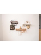Wandgarderobe Massiv Bambus - FSC Zerifikat - Espresso - mit 6 Metallhaken