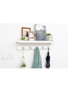 Wandgarderobe 5 Metalhaken - massiv Bambus - FSC zert. - verschiedene Farben