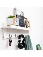 Wandgarderobe 5 Metalhaken - massiv Bambus - FSC zert. - verschiedene Farben