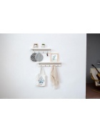 Wandgarderobe 5 Metalhaken - massiv Bambus - FSC zert. - verschiedene Farben