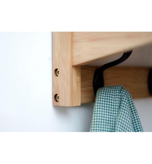 Wandgarderobe Massiv Bambus - FSC Zerifikat - Natur - mit...