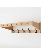Wandgarderobe Massiv Bambus - FSC Zerifikat - Natur - mit 5 Metallhaken