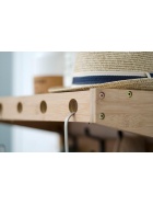 Wandgarderobe Massiv Bambus - FSC Zerifikat - Natur - mit 5 Metallhaken