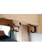 Wandgarderobe Massiv Bambus - FSC Zerifikat - Natur - mit 5 Metallhaken