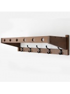 Wandgarderobe Massiv Bambus - FSC Zerifikat - Espresso - mit 5 Metallhaken