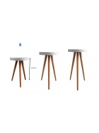 Beistelltisch rund im 3er Set als Dreisatztisch oder Einzel Kaffeetisch Teetisch wei mit Ornament Klein 47cm