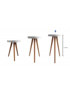 Beistelltisch rund im 3er Set als Dreisatztisch oder Einzel Kaffeetisch Teetisch wei mit Ornament Gro 59cm