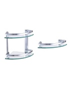 Eckregal Bad Badregal Badezimmerregal Regal Ablage Glasregal Duschregal aus Aluminium und Glas
