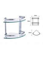 Eckregal Bad Badregal Badezimmerregal Regal Ablage Glasregal Duschregal aus Aluminium und Glas