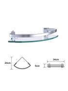 Eckregal Bad Badregal Badezimmerregal Regal Ablage Glasregal Duschregal aus Aluminium und Glas