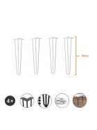 4er Set Hairpin Fe in wei u. schwarz aus Stahl wei hhe 40 cm