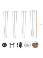 4er Set Hairpin F��e in wei� u. schwarz aus Stahl wei� h�he 71 cm