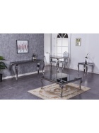 Designertisch Couchtisch Chromtisch Eleganter Tisch Barockstil 115x65x44cm 