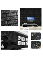 Wandpaneele 3D Design Ziegelsteinoptik selbstklebend 77x70x0,5 cm in 6 Farben Wandtatoo Wandaufkleber schwarz 10 St�ck