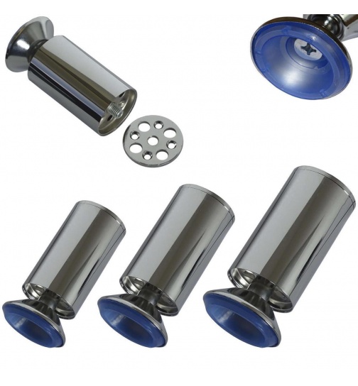 4er Set Möbelfuß Ø 5cm Chrom Sockelfuß Schrankfuß Metall...