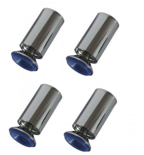 4er Set Möbelfuß Ø 5cm Chrom Sockelfuß Schrankfuß Metall...