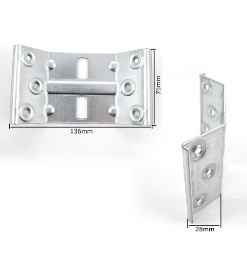 4er Set Tischbeschlag 136x75mm Tischwinkel...