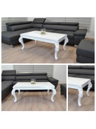 Couchtisch Hochglanz Weiss Wohnzimmer Lack Tisch KRATZFEST Barock Beistelltisch