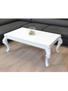 Couchtisch Hochglanz Weiss Wohnzimmer Lack Tisch KRATZFEST Barock Beistelltisch