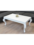 Couchtisch Hochglanz Weiss Wohnzimmer Lack Tisch KRATZFEST Barock Beistelltisch