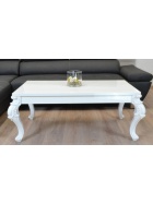 Couchtisch Hochglanz Weiss Wohnzimmer Lack Tisch KRATZFEST Barock Beistelltisch