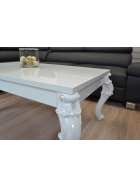 Couchtisch Hochglanz Weiss Wohnzimmer Lack Tisch KRATZFEST Barock Beistelltisch
