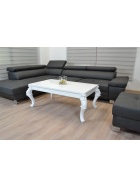 Couchtisch Hochglanz wei mit Verzierung 100x60cm hhe 50cm
