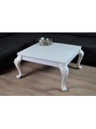 Barock Couchtisch Hochglanz wei 80x80 cm
