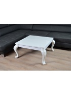Barock Couchtisch Hochglanz wei 80x80 cm
