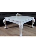 Barock Couchtisch Hochglanz wei 80x80 cm