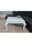 Barock Couchtisch Hochglanz wei 80x80 cm