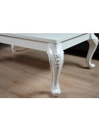 Barock Couchtisch Hochglanz wei120x70cm