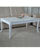 Barock Couchtisch Hochglanz wei 115x65cm 2. ver Hhen